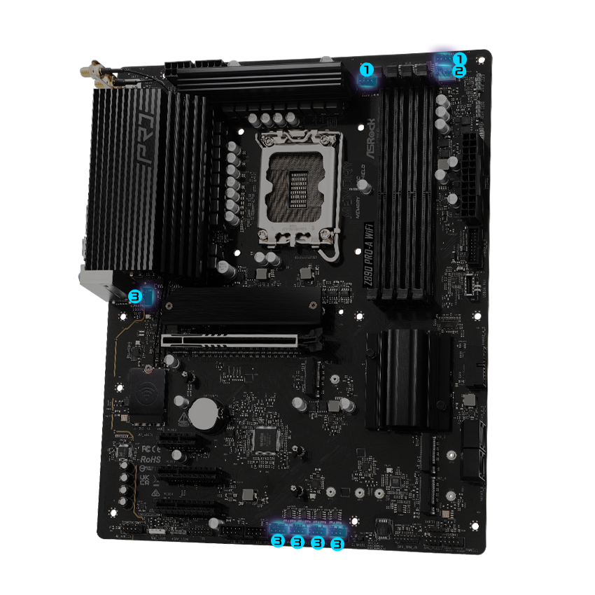 ASRock Z890 Pro-A WiFi LGA 1851 ATX Motherboard - Newegg.com